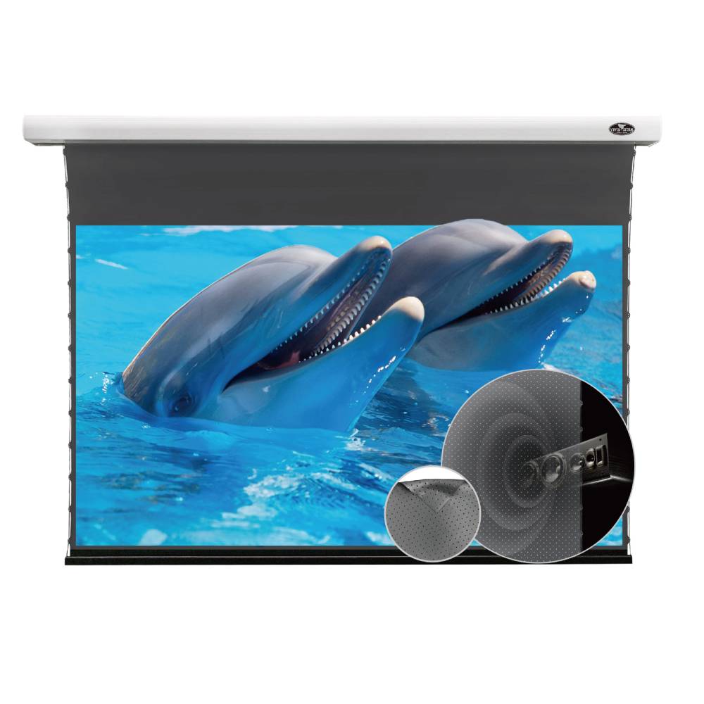 ALR P Slimline Motorised Drop Down Projector Screen With Obsidian Long