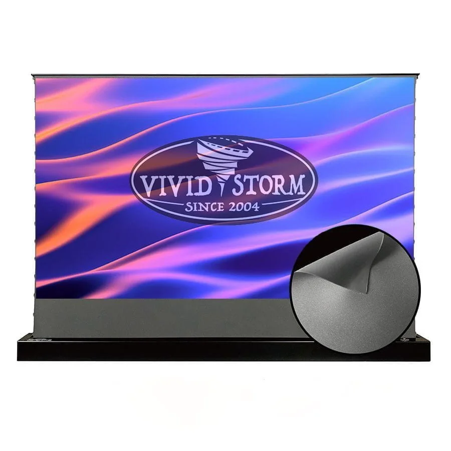 S ALR Motorised Floor Rising Projector Screen With Obsidian Long Throw Ambient Light Rejecting (For Standard/Normal/Long Throw Projectors)