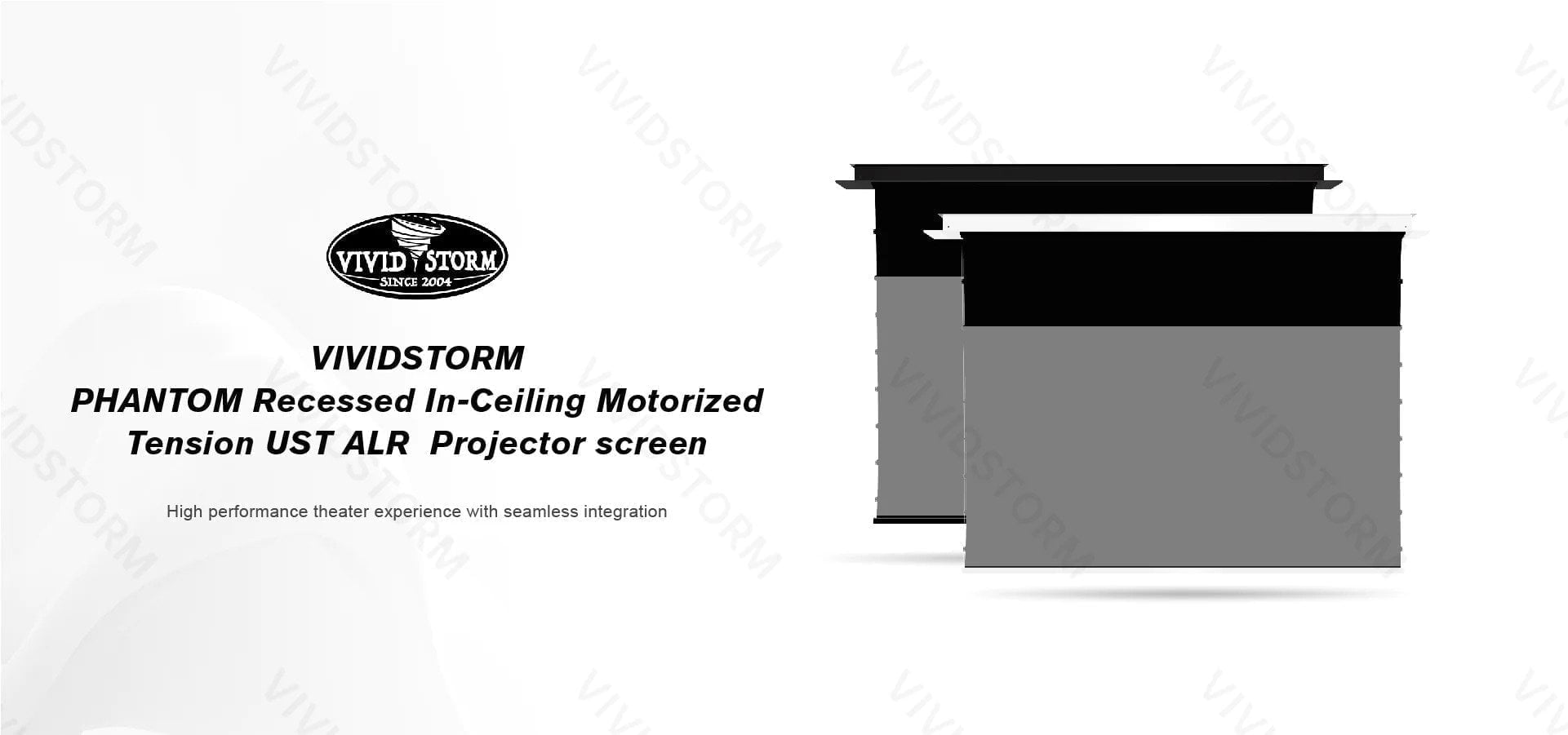 VIVIDSTORM PHANTOM Recessed In-Ceiling Motorized Tension UST ALR Projector Screen