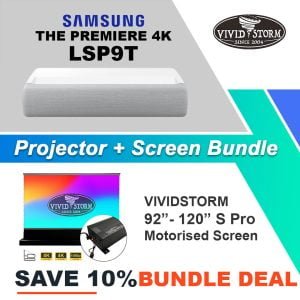 Samsung The Premiere Triple Laser 4K Smart Projector + VIVIDSTORM 92"-120" Motorised S Pro CLR/ALR UST Projector Screen Bundle Deal