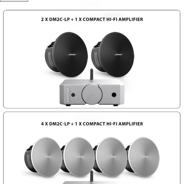 BOSE Professional DesignMax DM2C-LP In-Ceiling Loudspeaker + Luxe Vision Compact Amplifier Sound System - Image 8