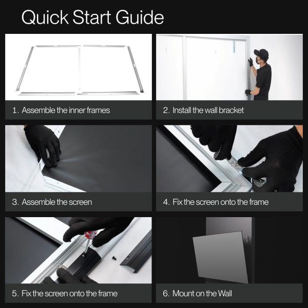 AWOL Vision CineContrast Fixed Frame Soft Gray Projector Screen - quick start installation guide