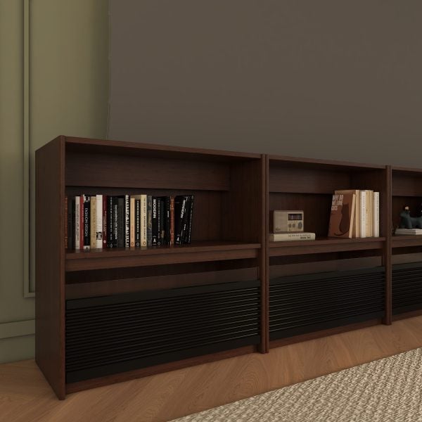 VIVIDSTORM Nexus Motorised Projector Screen Cabinet - shelving close up